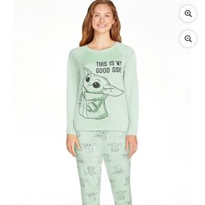 Green Coffee-Themed Pajama Set for Cozy Sleepwear